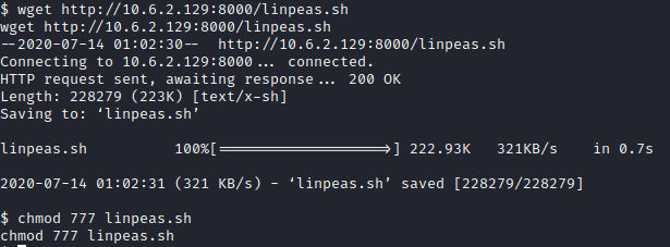 Anonymous wget linpeas.sh