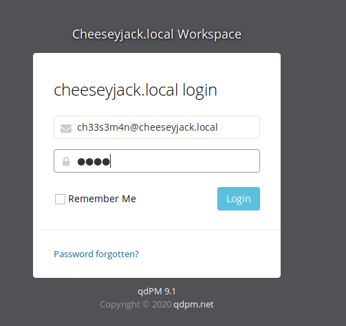 CheeseyJack qdpm login