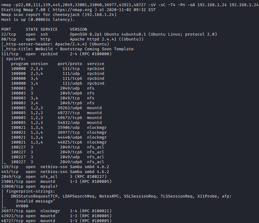 CheeseyJack nmap 1