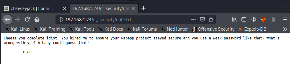 CheeseyJack it_security note.txt