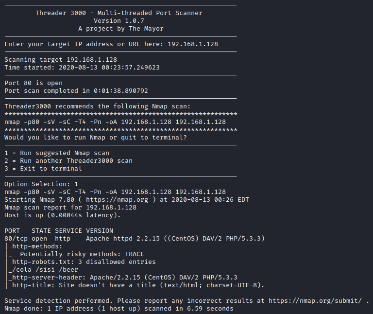 Fristileaks threader3000 nmap