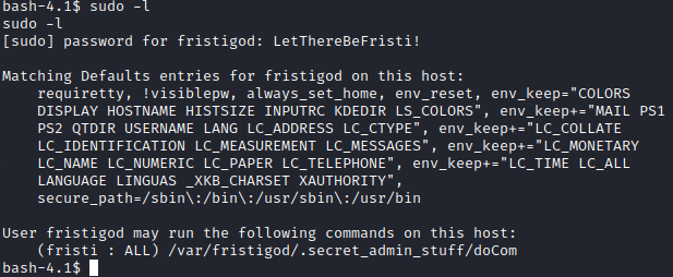 Fristileaks fristigod sudo -l