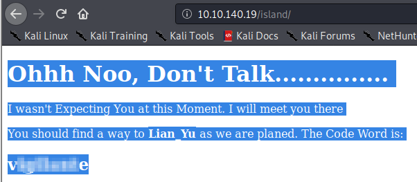 Lian Yu island page