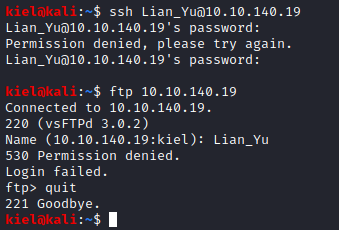 Lian Yu failed ssh and ftp