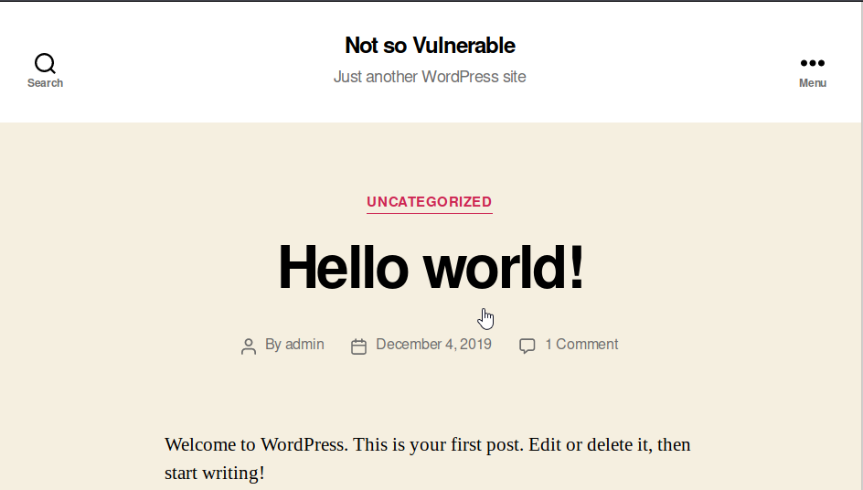 Literally Vulnerable Wordpress site fixed