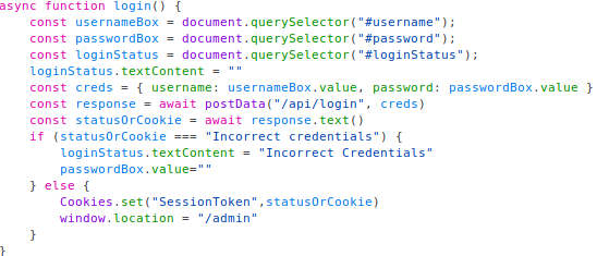 Overpass login.js source code