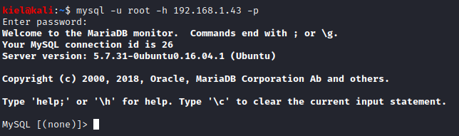 Stapler 1 remote mysql login