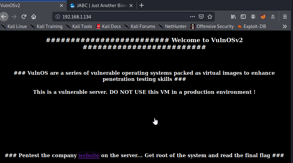 VulnOS 2 website