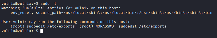 Vulnix vulnix sudo -l