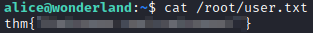Wonderland user.txt