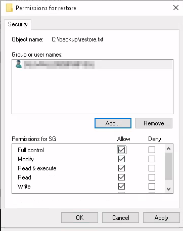 Anthem file permissions2