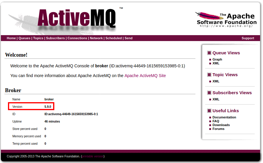 Broker ActiveMQ version