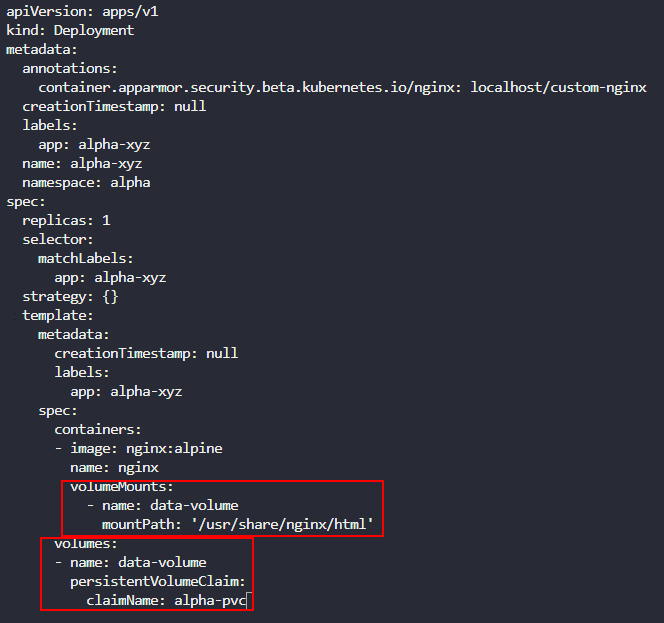 CKS Challenge 1 - update deployment - add in volume/volumemount