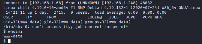 Chili www-data foothold
