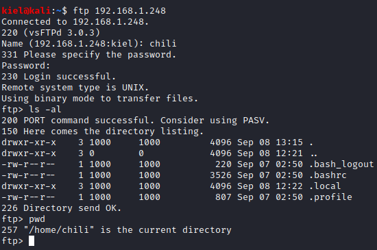 Chili ftp access