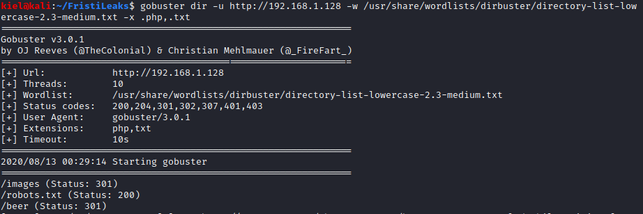 Fristileaks gobuster