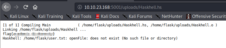 Haskhell user.txt