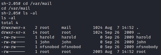 Kioptrix Level 1 /var/mail