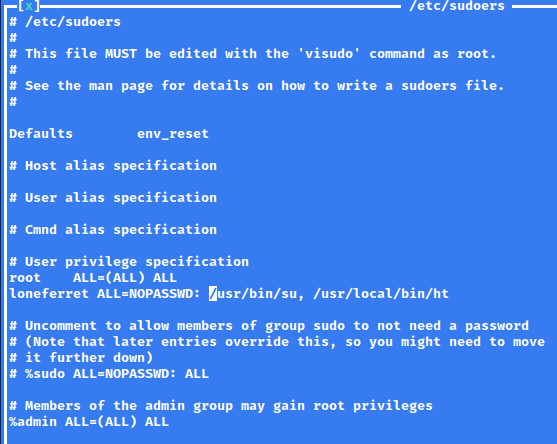 Kioptrix Level 1.2 ht modify /etc/sudoers