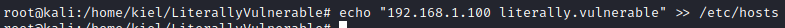 Literally Vulnerable update /etc/hosts