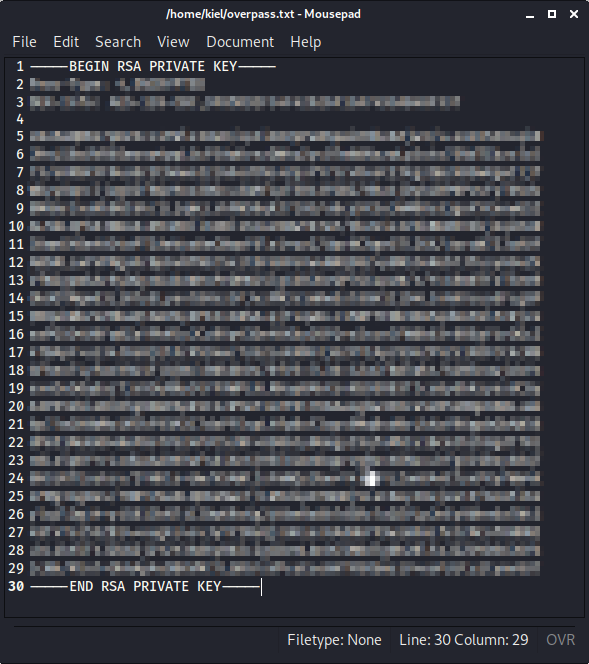 Overpass private rsa key