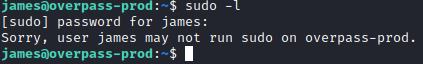 Overpass sudo -l