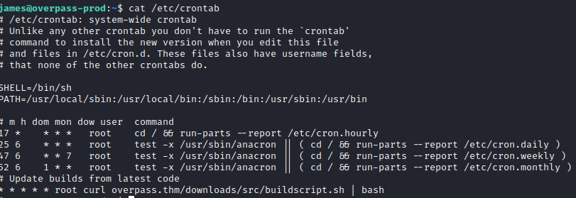 Overpass system crontab