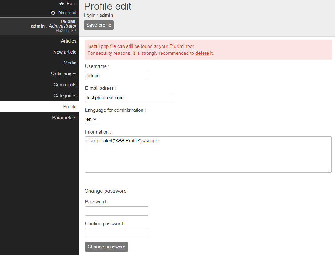 User Profile Page