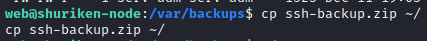 Shuriken copy ssh-backup.zip file