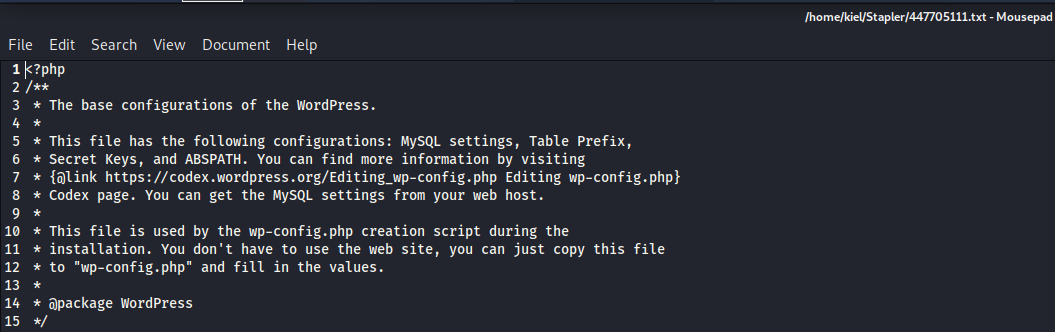 Stapler 1 wp-config.php 1