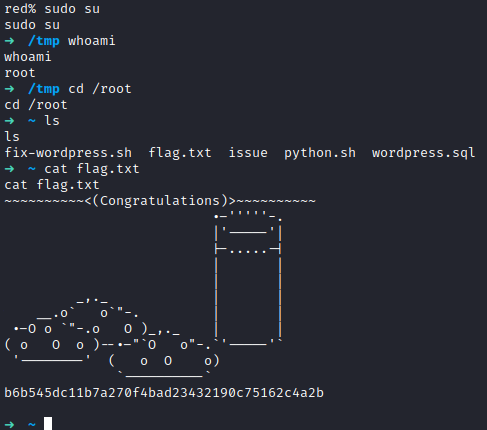 Stapler 1 sudo su root access