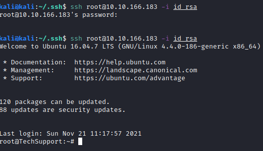 TechSupp0rt1 root shell