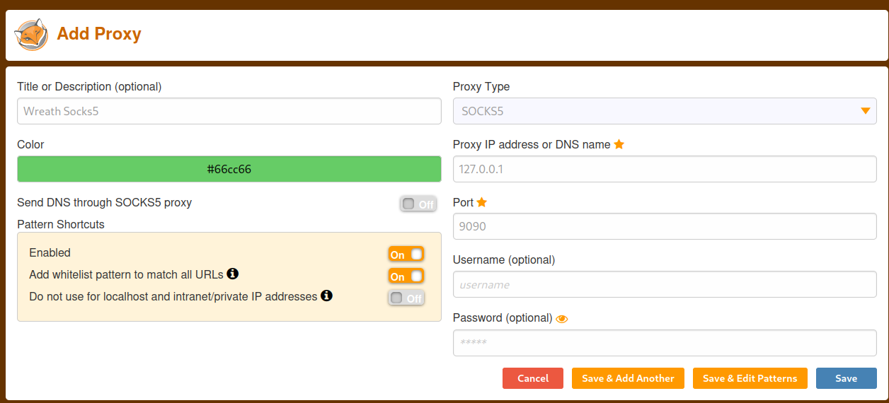 Wreath FoxyProxy attacker machine