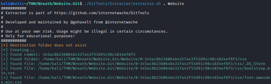 Wreath extract git website repository