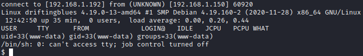 Drifting Blues 2 Reverse Shell caught