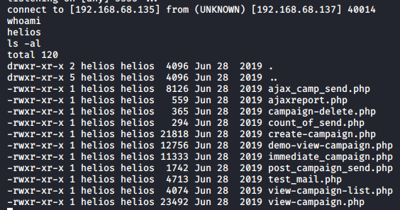 symfonos1 netcat connection