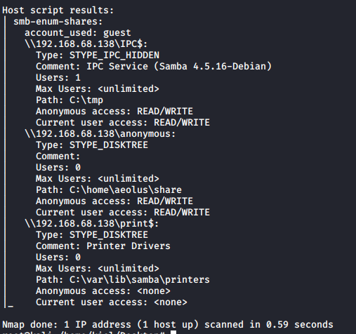 symfonos2 nmap smb-enum-shares