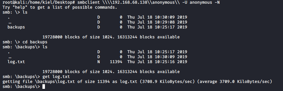 symfonos2 smbclient pilfering