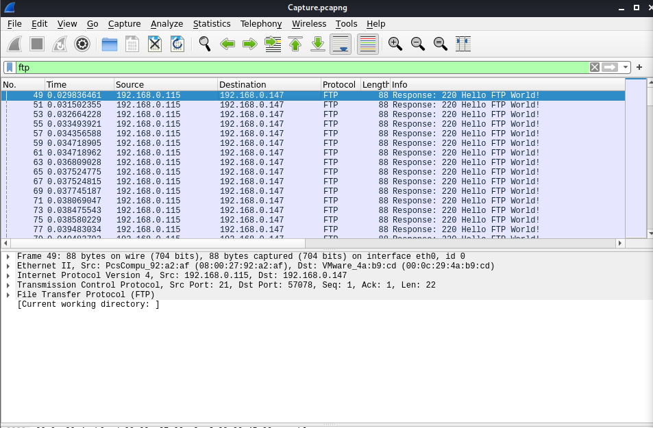 h4cked Wireshark ftp filter
